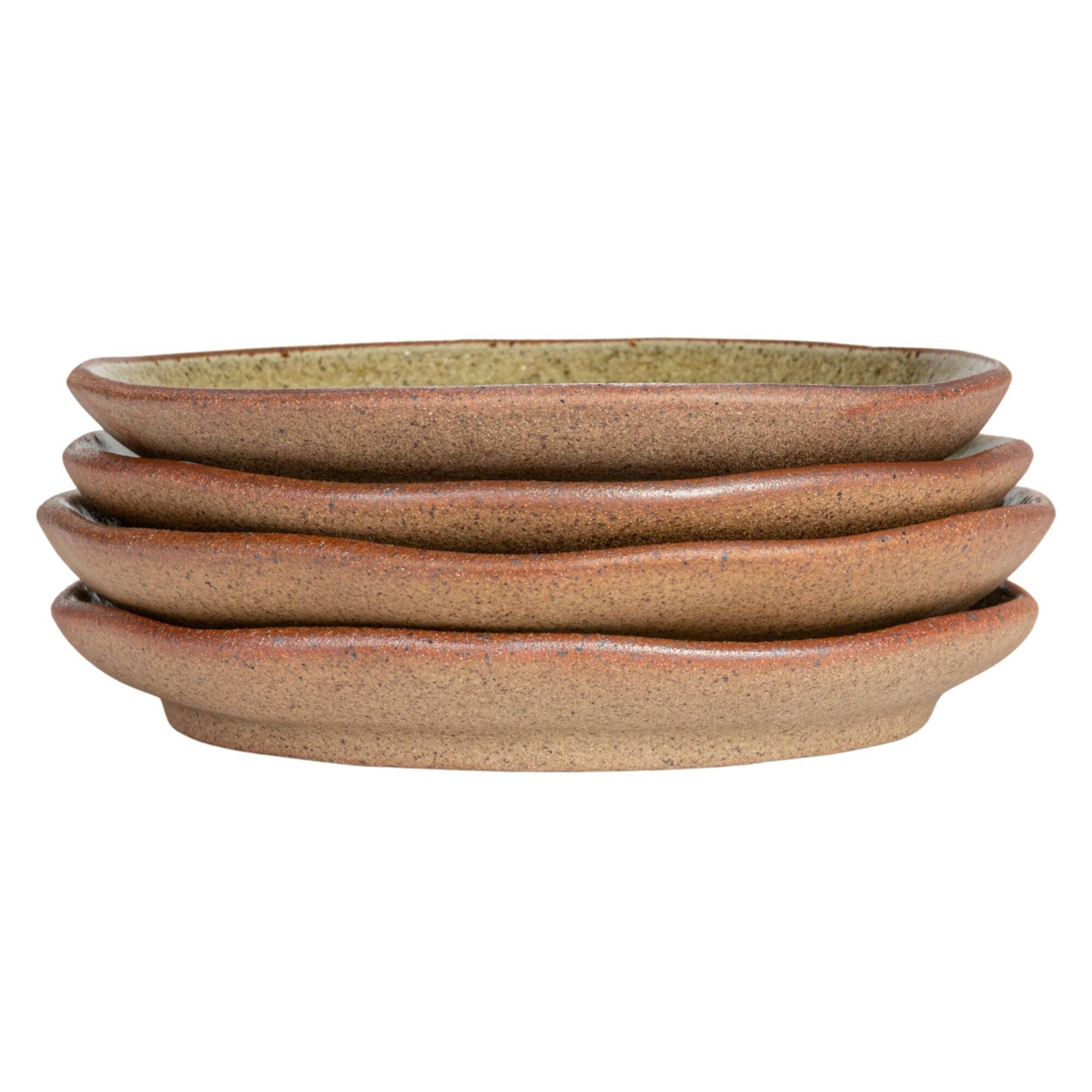 Hello Honey® 6.5" Insect & Bird Design Stoneware Plate Set